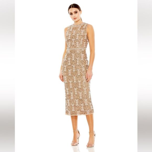 NWT Mac Duggal Vintage style Copper midi dress 93764 Size 14 - Picture 1 of 15